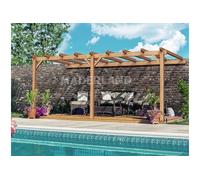 Maderland Pergola adossée Versailles en lamellé-collé 400 x 400 cm Multicolore