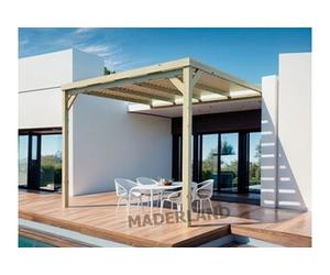 Maderland Pergola en bois adossée semi-couverte - modèle MONTPELLIER - 400 x 400 cm
