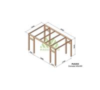 Maderland Pergola autoportée en bois lamellé-collé brut - Granada - PL01053