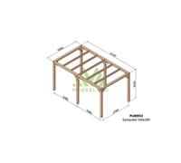 Pergola En Bois Lamellé-Collé Santander 500 X 300 Cm Marron