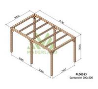 Maderland - Pergola en bois lamellé-collé Santander 500 x 300 cm G
