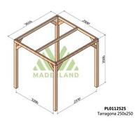 Maderland - Pergola en bois lamellé-collé Tarragona 250 x 250 cm G
