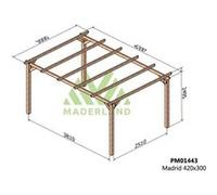 Maderland - Pergola en bois massif Madrid 420 x 300 cm G