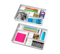 madesmart Organiseur de tiroir 2 pièces 10.75 x 7.50 x 2.60 in (27.31 x 19.05 x 6.60 cm) blanc