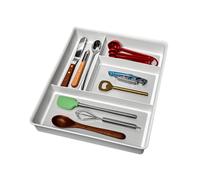 madesmart Organiseur de tiroir classique à 4 compartiments, en plastique, multifonction, pour tiroirs, blanc