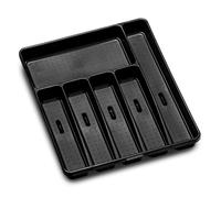 madesmart Plateau de rangement, noir, 6 compartiments extensibles