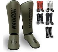 MADGON Protège Tibias Boxe à Ajustement Parfait et Rembourrage Optimal - Protège Tibia Minimisant la Transpiration Protège Tibia Boxe Thaï, et pour Arts Martiaux, MMA, Kickboxing avec Pochette