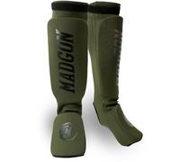 MADGON Protège Tibias Boxe à Ajustement Parfait et Rembourrage Optimal - Protège Tibia Minimisant la Transpiration Protège Tibia Boxe Thaï, et pour Arts Martiaux, MMA, Kickboxing avec Pochette