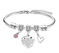 MADHAHEFU Cadeau de fête des mères pour maman, bracelet de fête des mères, cadeau de Noël, d'anniversaire pour mère, de la part de sa fille et de son fils