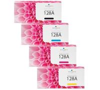 MADIANCE 128A Compatible pour Toner HP 128A Color Laserjet Pro CM1415fnw CM1415fn CP1525 CP1525n CP1525nw CM1410 CM1415 CP1520 CE320A CE321A CE322A CE323A 1 Noir,1 Cyan,1 Magenta,1 Jaune (4-Pack)