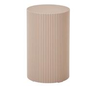 MADIGAN - Bout de canapé Cylindrique Strillé en MDF Strillé Beige