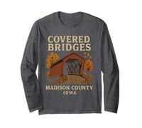 Madison Bridges Chemise Style rétro Motif Pont Couvert de l'Iowa Manche Longue