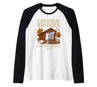 Madison Bridges Chemise Style rétro Motif Pont Couvert de l'Iowa Manche Raglan