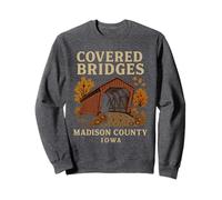 Madison Bridges Chemise Style rétro Motif Pont Couvert de l'Iowa Sweatshirt