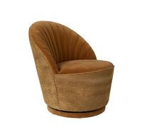 MADISON - Fauteuil en velours whisky Marron
