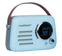 Madison - FREESOUND-VR30BL-DAB - Radio Dab+ Vintage sur Batterie Longue autonomie - Dab+, FM, Bluetooth & USB - Subwoofer à l'arrière - Bleu Mat - Vintage, Nostalgie, Retro