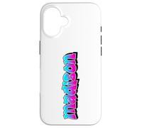 Madison Graffiti Nom personnalisé Bleu Rose Femmes Filles Coque pour iPhone 16