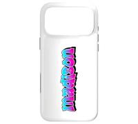 Madison Graffiti Nom personnalisé Bleu Rose Femmes Filles Coque pour iPhone 17 Pro Max