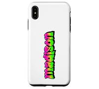 Madison Graffiti Nom personnalisé Vert Rose Femmes Filles Coque pour iPhone XS Max