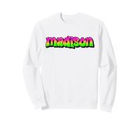 Madison Graffiti Nom personnalisé Vert Rose Femmes Filles Sweatshirt