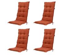Madison Lot de 4 coussins de chaise à dossier haut, pour intérieur/extérieur, confortables et élégants, pour chaises en bois, acier ou plastique, terre cuite, PHOSA043