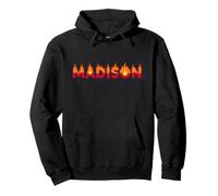 Madison on Fire Word Art Décoration Murale avec nom de Flamme personnalisée Sweat à Capuche