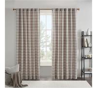 Madison Park Anaheim Rideau de fenêtre à Carreaux avec Doublure en Polaire à Isolation Thermique pour Chambre à Coucher, 1 Panneau Simple, 127 x 274,3 cm, Marron