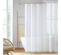 Madison Park Anna Sheer Stripe Textured Bathroom Shower Curtain, 72 x 72 Pouces, Blanc Ivoire