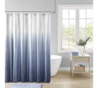 Madison Park Ara Rideau de Douche Seersucker imprimé ombré décoration Moderne de Salle de Bains - Lavable en Machine, Brise-Vue en Tissu, 183 x 183 cm, Bleu