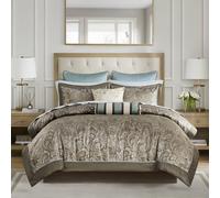 Madison Park Aubrey Parure de lit confortable en jacquard de soie synthtique motif cachemire Parure de lit alternative toutes saisons avec dra