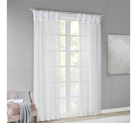 Madison Park Ceres DIY Lot de 2 Rideaux Transparents à Pattes torsadées - Traitement de fenêtre léger - pour Chambre à Coucher et Appartement - 127 x 160 cm - Blanc