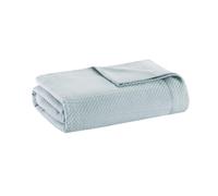 Madison Park - Couverture Douce certifiée 100% Coton égyptien, Respirant et Confortable, Design Classique, Couverture légère pour Toutes Les Saisons, pour lit Simple et canapé - Bleu Clair