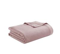 Madison Park - Couverture Douce certifiée 100% Coton égyptien, Respirant et Confortable, Design Classique, Couverture légère pour Toutes Les Saisons, pour lit King Size et canapé - Rose (274,3 x