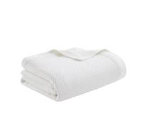 Madison Park - Couverture Luxueuse en Coton égyptien - Blanc - 274,3 x 228,6 cm - King Size - Tissage de qualité supérieure - Douce et Confortable - 100% Coton égyptien certifié - pour lit ou canapé