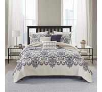 Madison Park Couvre-lit et Couvre-lit, King Size (264,2 x 238,8 cm), Bleu Marine/Blanc