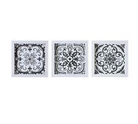 Madison Park Décoration murale de salon - Toile enduite de gel, décoration d'intérieur moderne d'inspiration bohème, peinture prête à accrocher, 30,5 x 30,5 cm, carreaux noirs et blancs