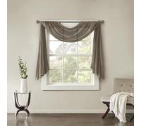 Madison Park Écharpe Transparente, Polyester, Taupe, 42" x 144"