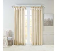 Madison Park Emilia Rideau Simple en Soie synthétique avec Doublure d'intimité, languettes torsadées à Faire soi-même, drapé de fenêtre pour Salon, Chambre à Coucher et dortoir, 127 x 304 cm,