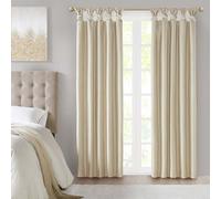 Madison Park Emilia Rideau simple occultant en soie synthétique avec doublure d'intimité, languettes torsadées à faire soi-même, rideau de fenêtre pour salon, chambre à coucher et dortoir, 213,4 x 127
