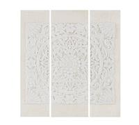 Madison Park en Bois Mandala Blanc Imprimé sur Toile Blanc Voir ci-Dessous