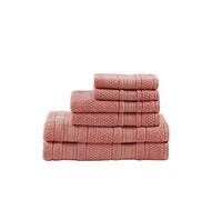 Madison Park Essentials Adrien Lot de 6 Serviettes de Bain 100% Coton Doux, très absorbantes, zéro Torsion, séchage Rapide, Comprend 2 Serviettes pour la Douche, 2 Gants de Toilette pour Les Mains et