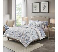 Madison Park Essentials Housse de Coussin décorative Toutes Saisons, Polyester, Bleu, lit Double