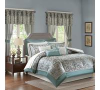 Madison Park Essentials Parure de lit Alternative au Duvet hypoallergénique Toutes Saisons, Polyester, Bleu Sarcelle, Grand lit