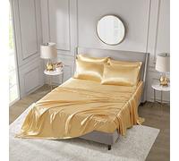 Madison Park Essentials - Parure de lit Luxueuse en Satin Soyeux 6 pièces, doré