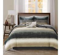 Madison Park Essentials Saben Cozy Bed in A Bag Parure de lit rversible avec draps en coton au design gomtrique, housse toutes saisons, oreill