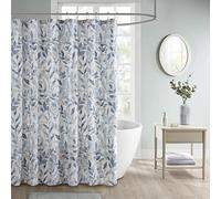 Madison Park Essentials Sofia Rideau de Douche à imprimé botanique Luxueux, Moderne et Serein pour Salle de Bain, Lavable en Machine, 183 x 183 cm, Bleu