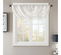 Madison Park JLA Home INC Elena Tour de lit en Imitation Soie pour fenêtre Blanc 96 x 117 cm