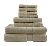 Madison Park Lot de 8 Serviettes de Bain 800 g/m² 100% Coton, qualité Spa, luxueuses, très absorbantes, 2 Serviettes de Bain, 2 essuie-Mains, 4 débarbouillettes, séchage Rapide, Beige