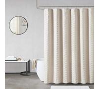 Madison Park Metro - Rideaux tissés texturés à Clips pour Salle de Bain, Style Moderne du Milieu du siècle, 183 x 183 cm, Sable