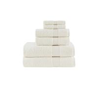 Madison Park Organic 100% Cotton Bathroom Towel Set Qualité hôtelière et Spa très absorbante, séchage Rapide, Comprend pour la Douche, Le Lavage des Mains et Le Visage, Ivoire, Multi-Sizes